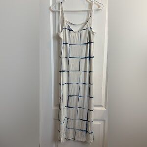 RVCA Blue and White Maxi A-Line Skirt